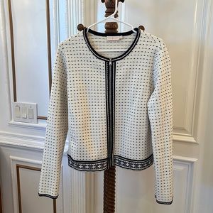 Tory Burch White and Black Cardigan